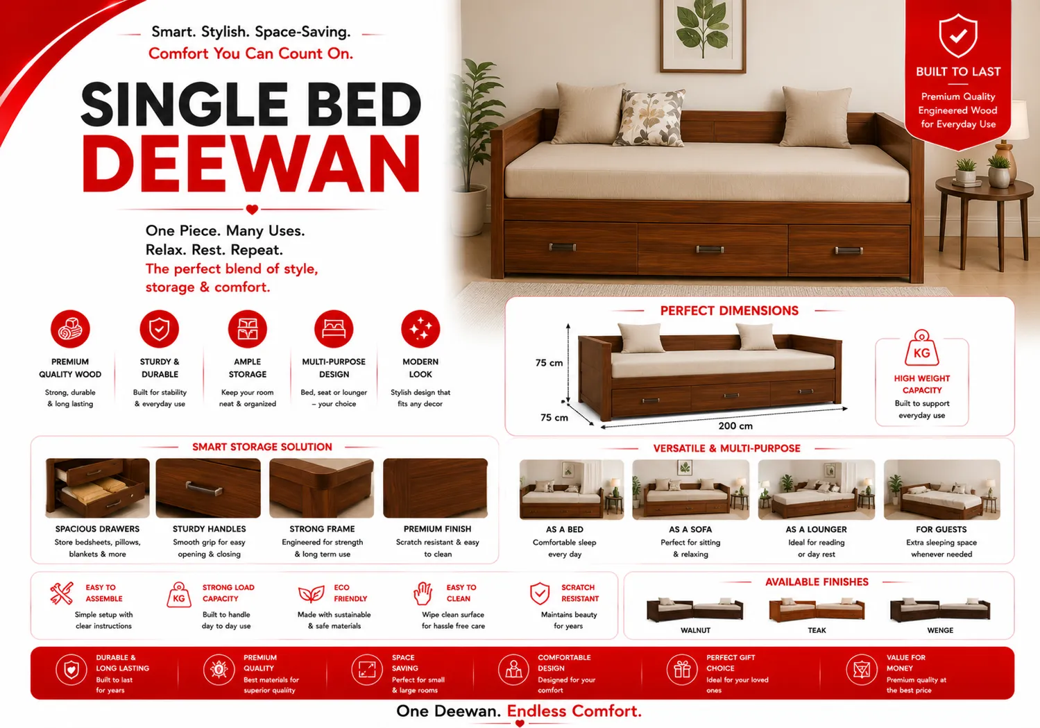 Single Bed Deewan
