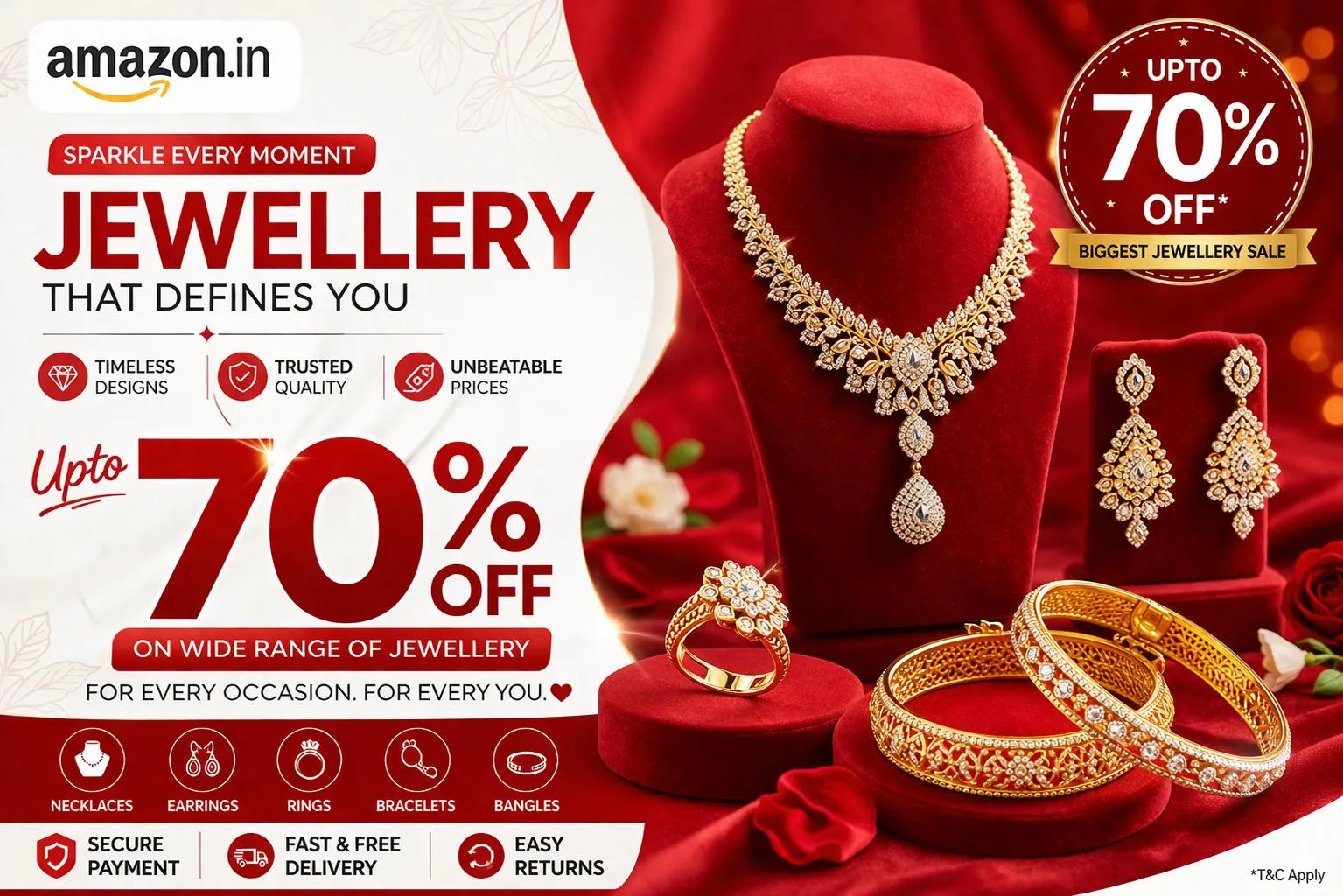 Upto 70% off on Jewellery