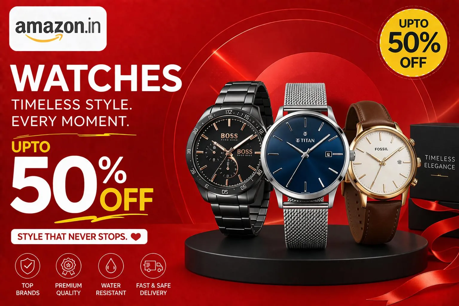 Upto 50% off om watches