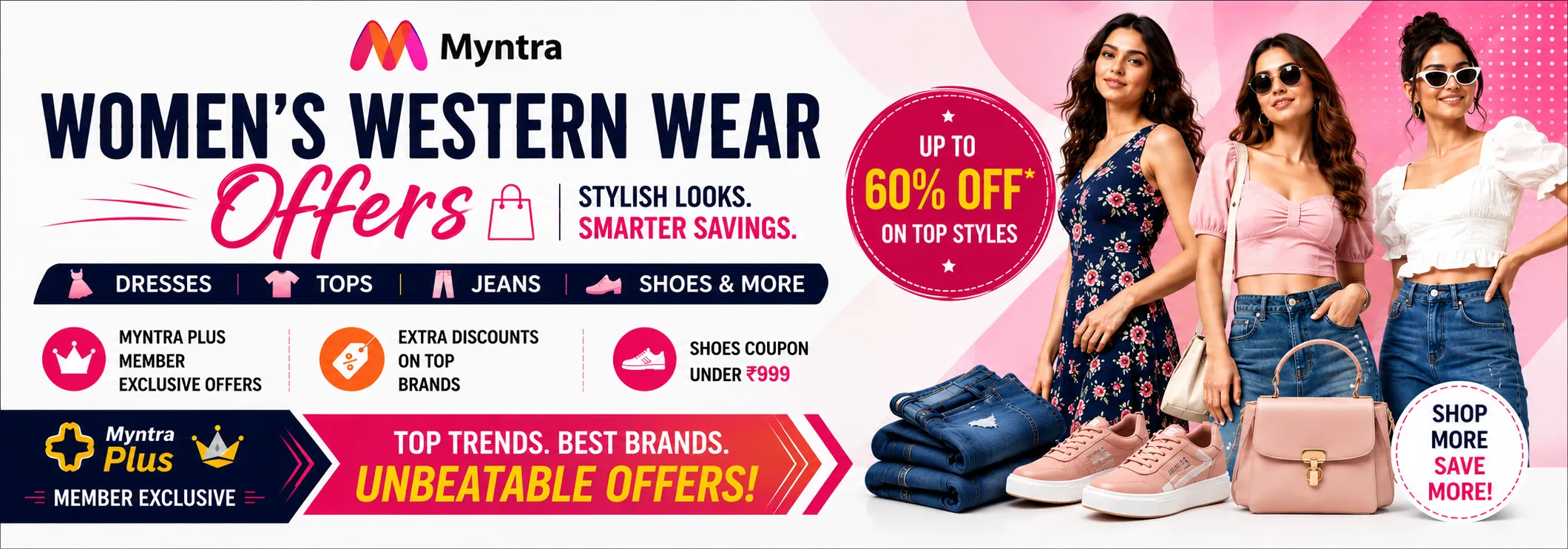 Myntra Women's Western Wear Offers Today: Best Deals on Dresses, Tops and Jeans