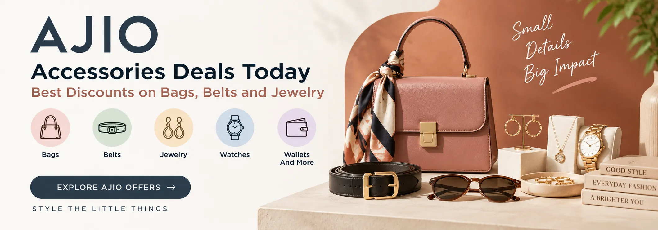 Ajio Accessories Deals Today: Best Discounts on Bags, Belts and Jewelry