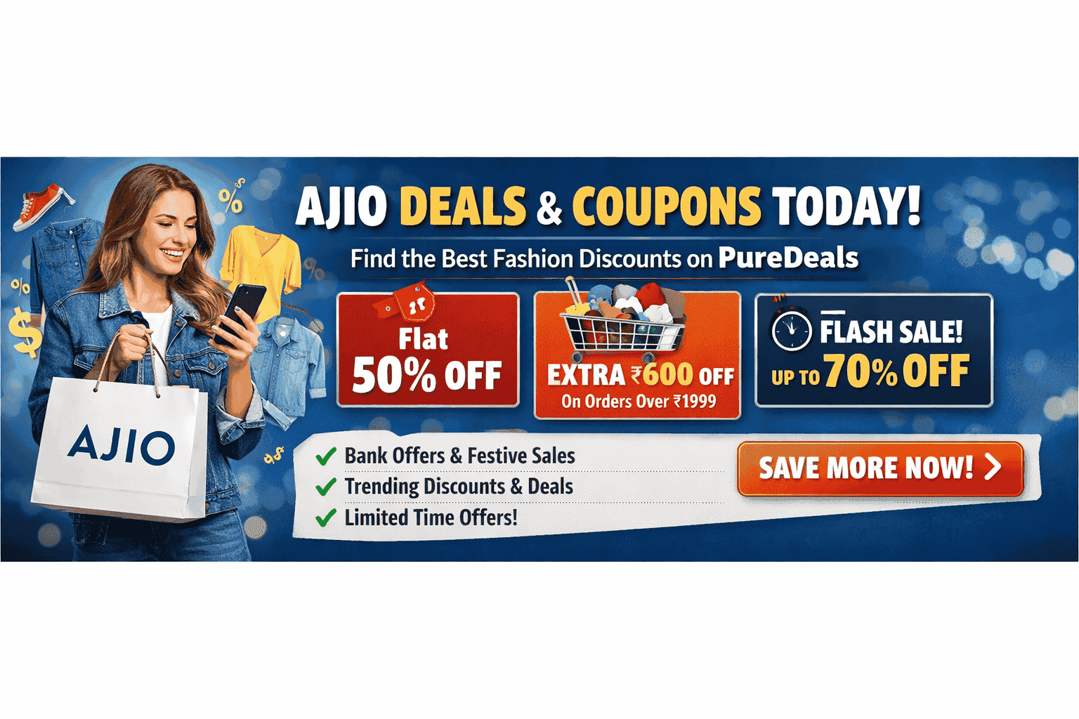 Latest Ajio Deals Today on Fashion