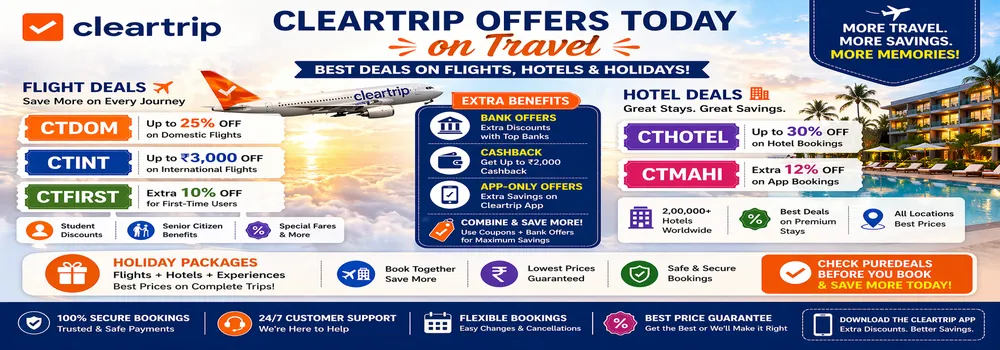 Cleartrip Offers Today on Travel: Best Ways to Save on Flights and Hotels