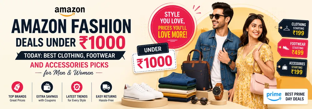 Amazon Fashion Deals Under ₹1000 Today: Best Clothing, Footwear and Accessories Picks for Men and Women